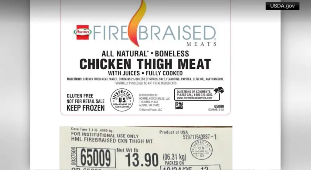 Hormel recalls nearly 5 million pounds of frozen chicken due to metal contamination