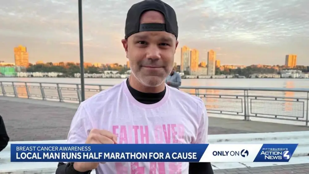 Man fighting breast cancer runs half marathon in NYC, starts foundation to support others