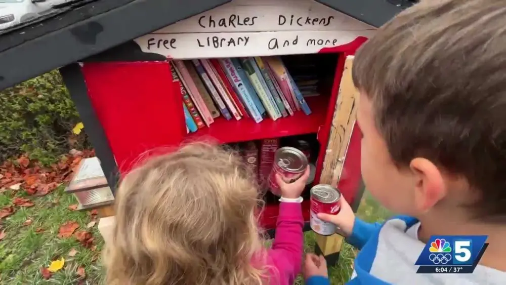 8-year-old turns little library into free food pantry for neighbors