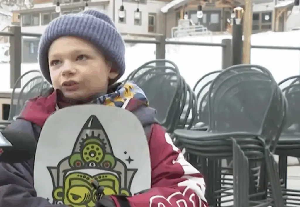 7-year-old snowboarder aims for sixth 100-day season