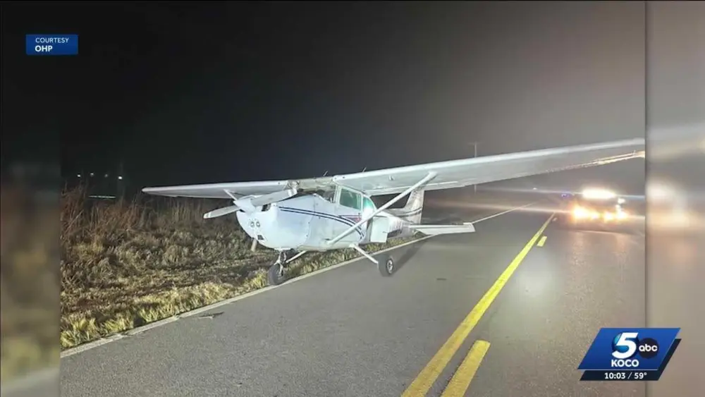 Flight instructor and teen pilot make emergency landing on Oklahoma highway