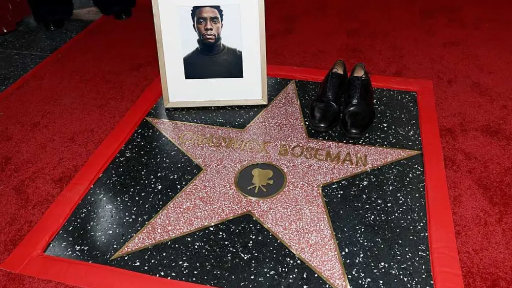 Chadwick Boseman honored with posthumous star on Hollywood Walk of Fame