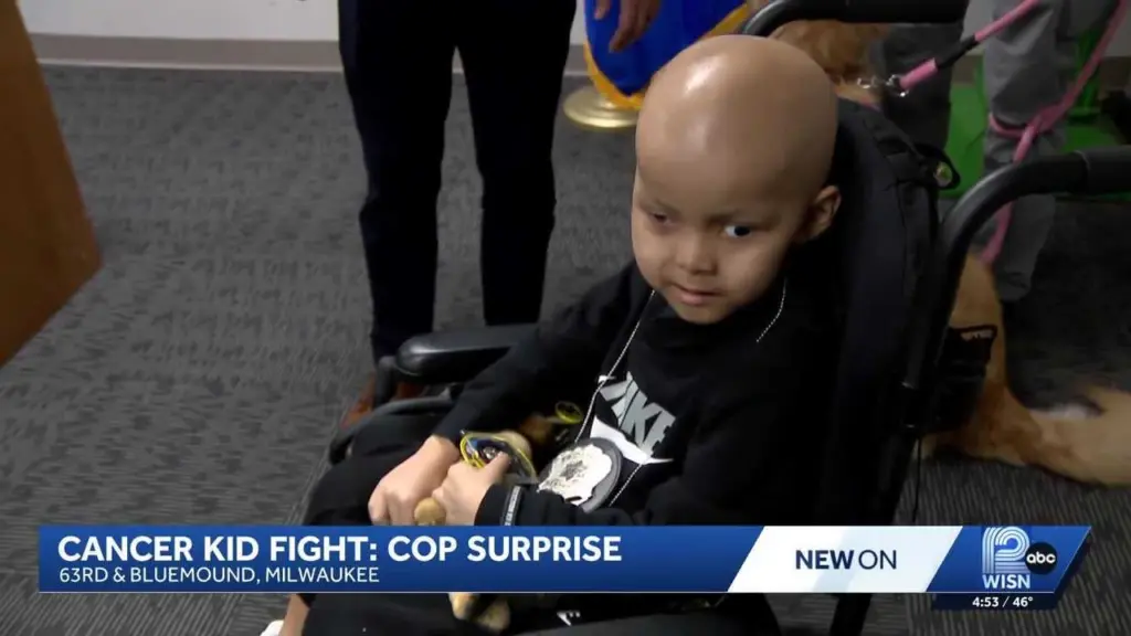 Meet the newest member of the force: Police surprise young boy fighting cancer