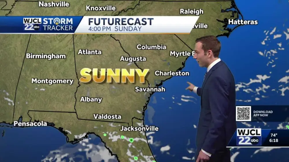 Sunshine returns on Sunday, temperatures remain warmer than normal