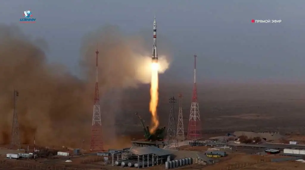 US-Russian crew of 3 blasts off to the International Space Station in Russian spacecraft