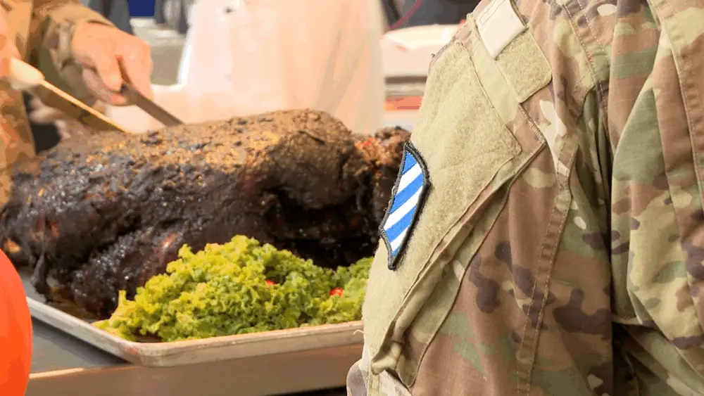 Miles apart, united in tradition; 3rd ID soldiers mark Thanksgiving at home and overseas
