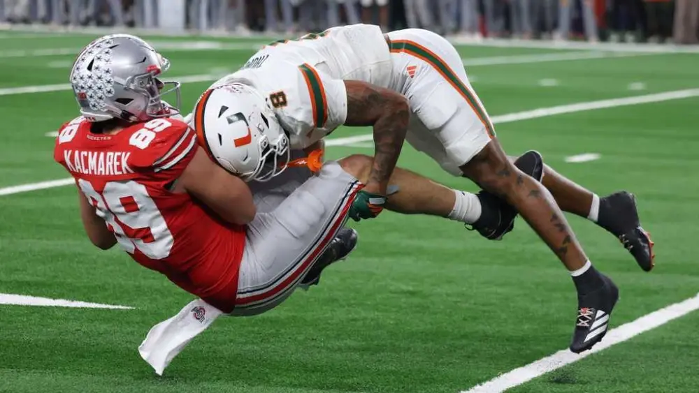 Miami beats defending national champ Ohio State 24-14 in the CFP quarterfinal at Cotton Bowl