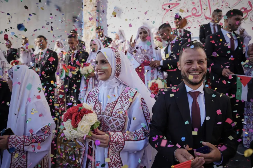 Mass wedding in Gaza celebrates new life after years of war and tragedy