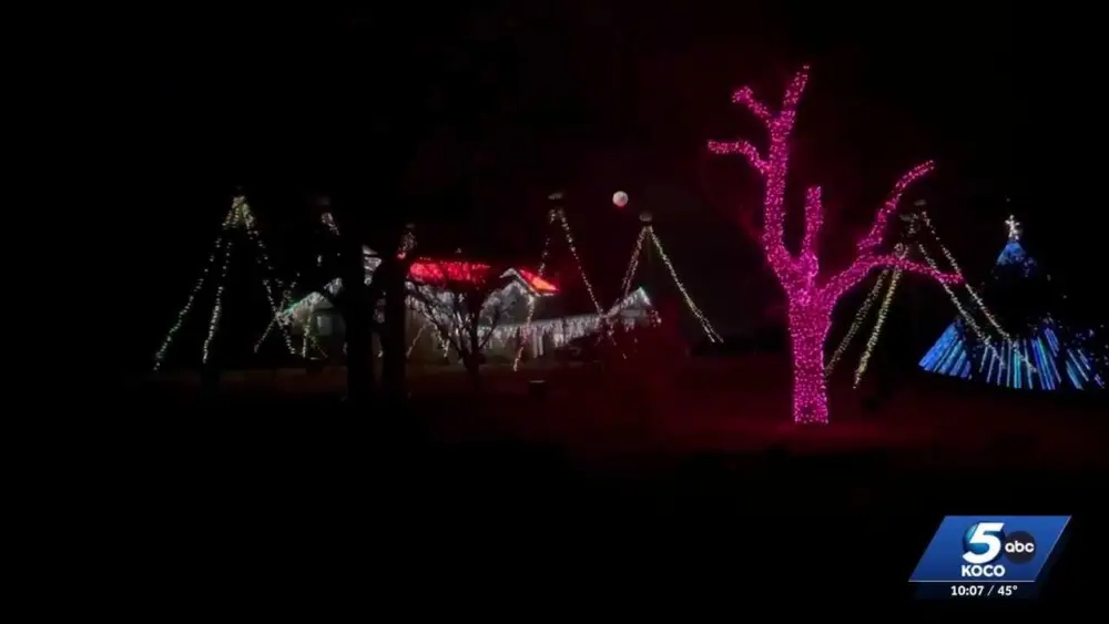 Family's Christmas light display supports their local food bank