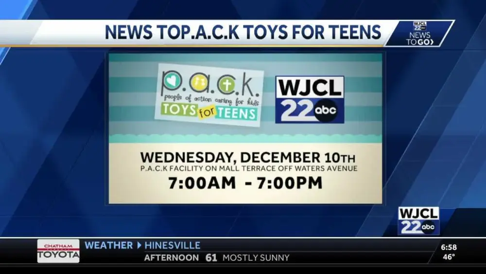 Toys for Teens: WJCL collecting toys for PACK