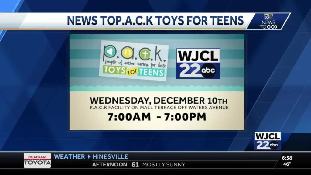 Toys for Teens: WJCL collecting toys for PACK