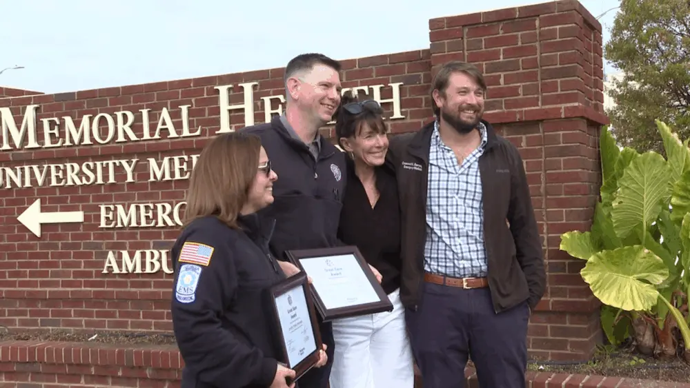 "Like a movie": Savannah woman reunites with EMTs who saved her life