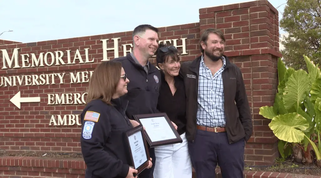 "Like a movie": Savannah woman reunites with EMTs who saved her life