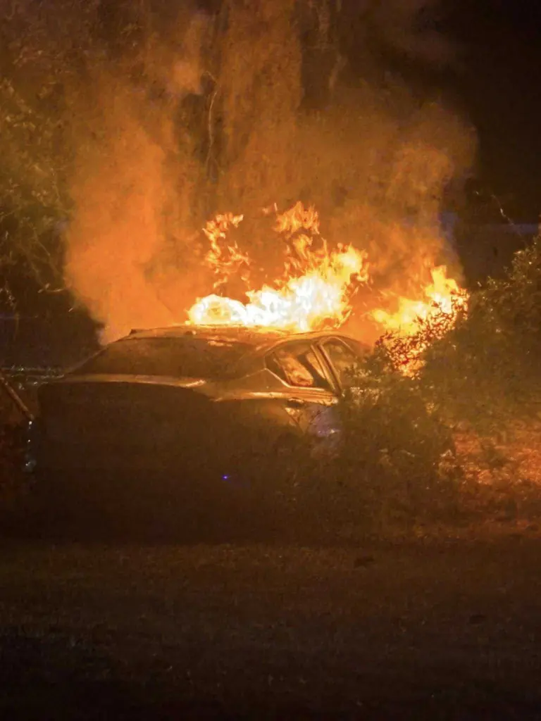 'Only in Hinesville': Fiery crash footage after suspect fled traffic stop