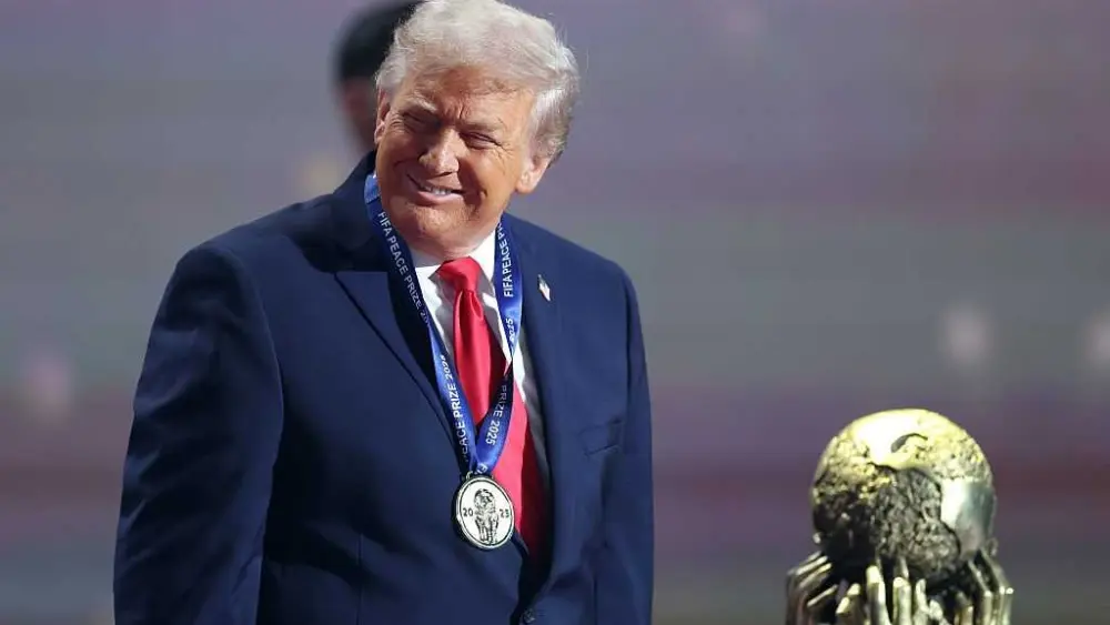 Trump awarded newly created FIFA peace prize at 2026 World Cup draw