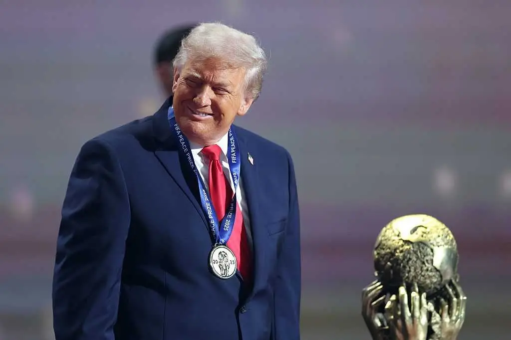 Trump awarded newly created FIFA peace prize at 2026 World Cup draw