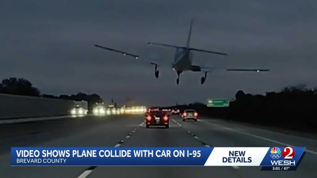 'It was awful': Family describes helping woman in car struck by plane on Florida interstate