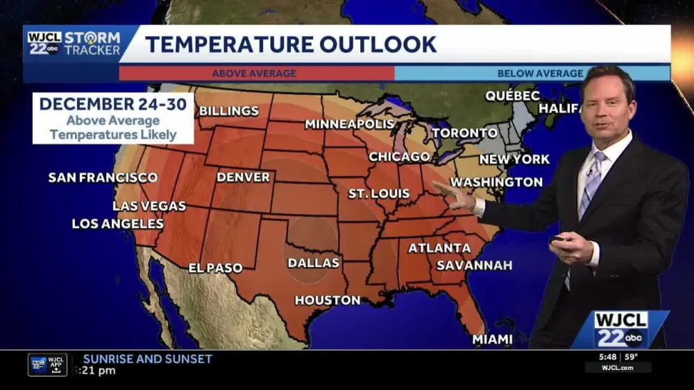 Tracking rain timing for Thursday & a Christmas week warm-up for Southeast Georgia, Lowcountry