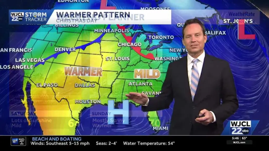 Rain likely Thursday...then the focus shifts to a Christmas warm-up for SE Georgia, Lowcountry