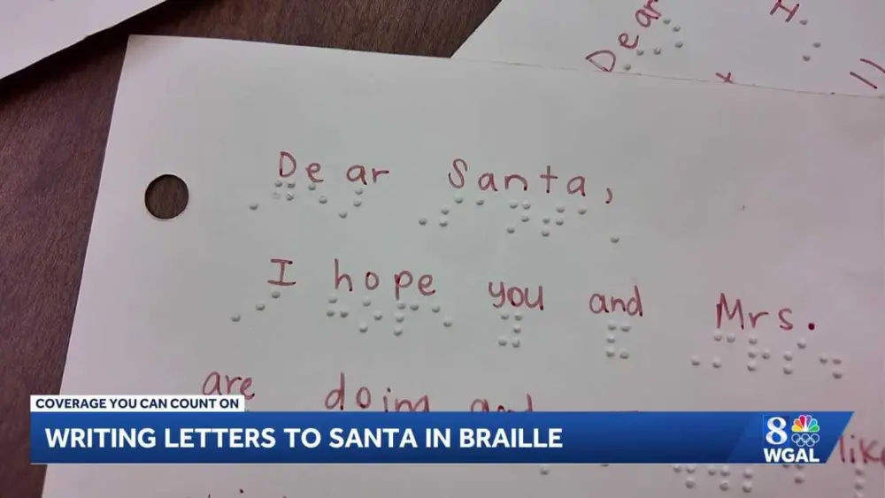 Nonprofit helps visually impaired children send braille letters to Santa