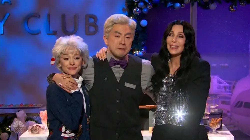 Bowen Yang tearfully bids farewell to 'Saturday Night Live' with the help of Cher and Ariana Grande