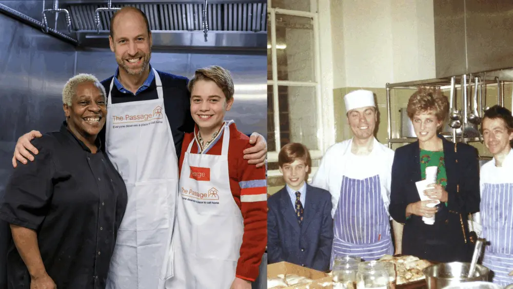 Prince William brings his son to the same homeless shelter he first visited with Princess Diana