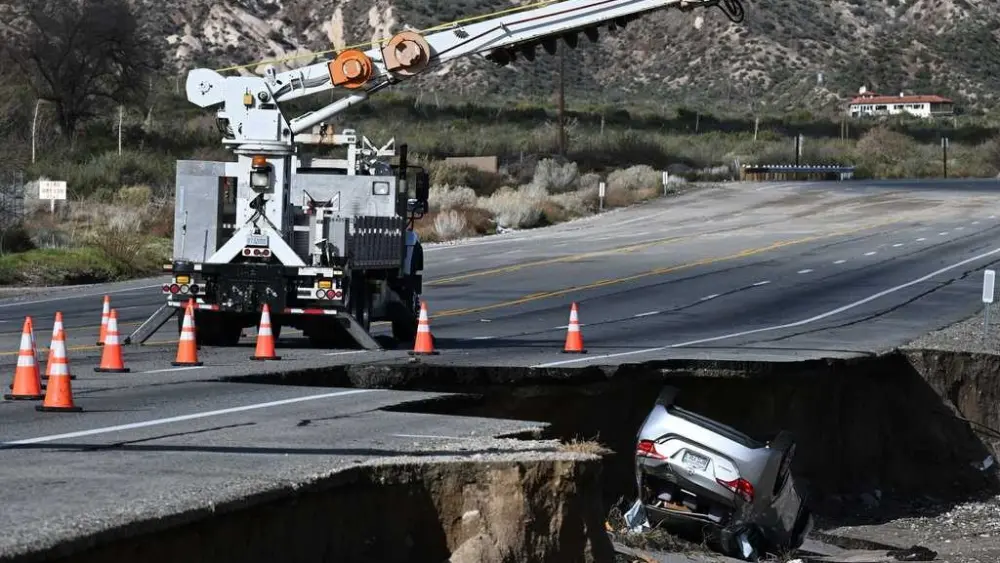 California's intense winter storms turned some roads into rivers of mud