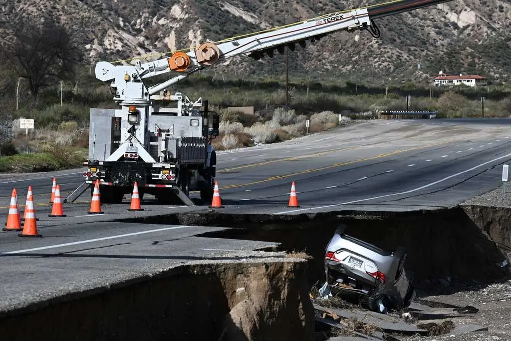 California's intense winter storms turned some roads into rivers of mud