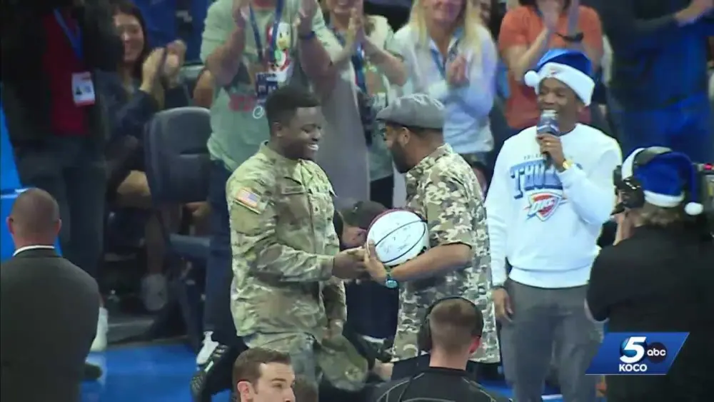 'There he was': Surprise military homecoming brings Christmas miracle to NBA game
