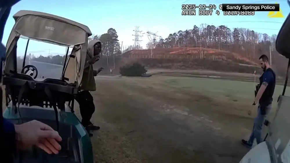 Caught on camera: Man tries to flee officers on golf cart