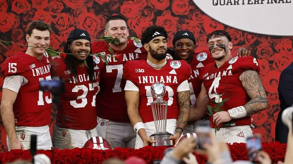 Top-seeded Indiana routs Alabama 38-3 for its first Rose Bowl victory, roaring into CFP semifinals