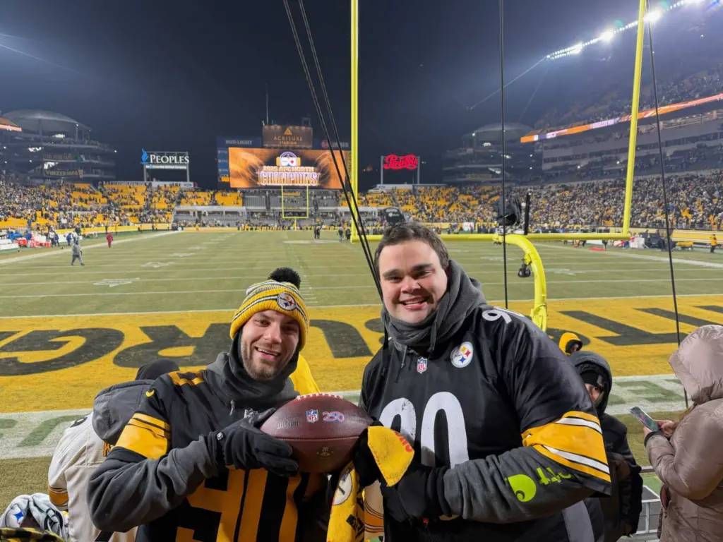 Teacher catches historic missed field goal ball at Steelers-Ravens game