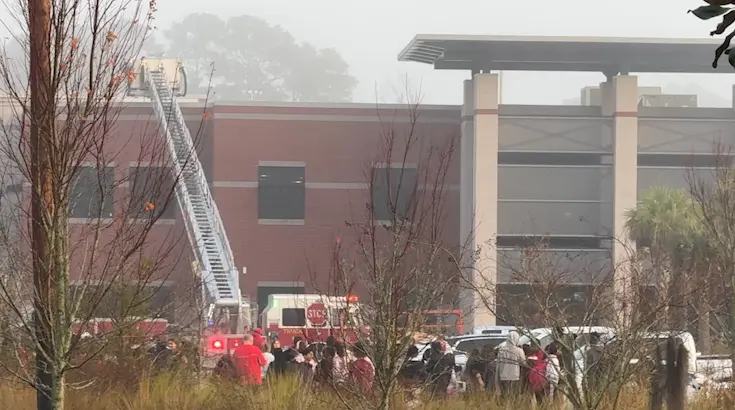 Students evacuated from Jenkins High School Friday morning, fire crews on scene