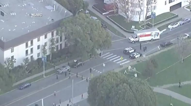 U-Haul drives through crowd of protesters in California