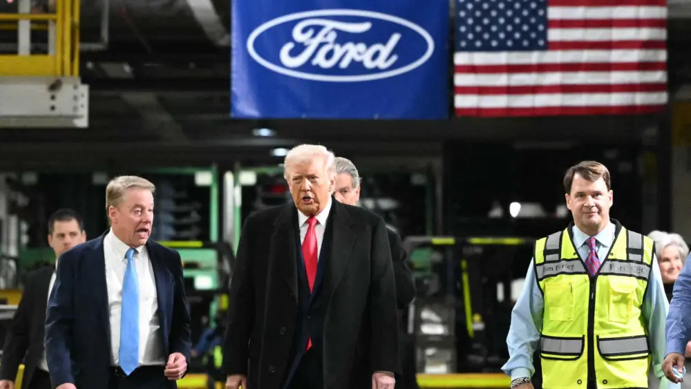 Trump visits a Ford pickup truck factory, aiming to promote his efforts to boost manufacturing