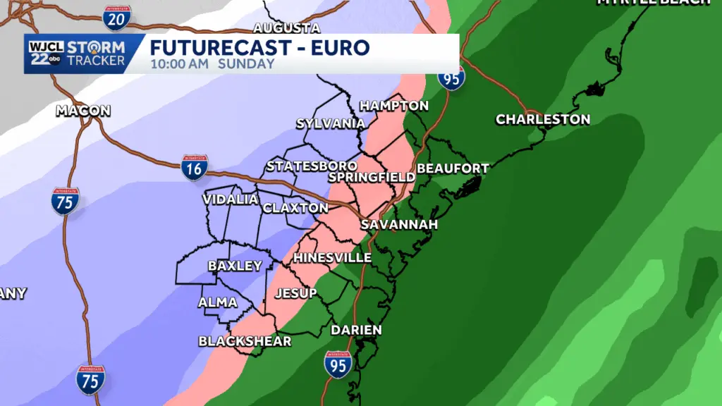 A wintry mix is possible Sunday in Southeast Georgia and the Lowcountry