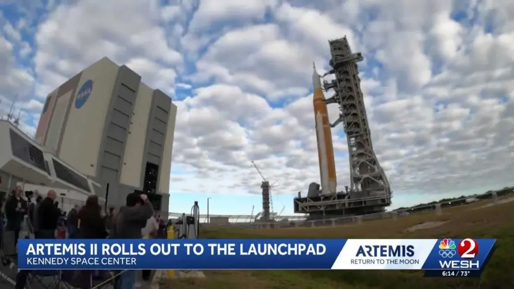 NASA rolls out Artemis II rocket and spacecraft at Kennedy Space Center