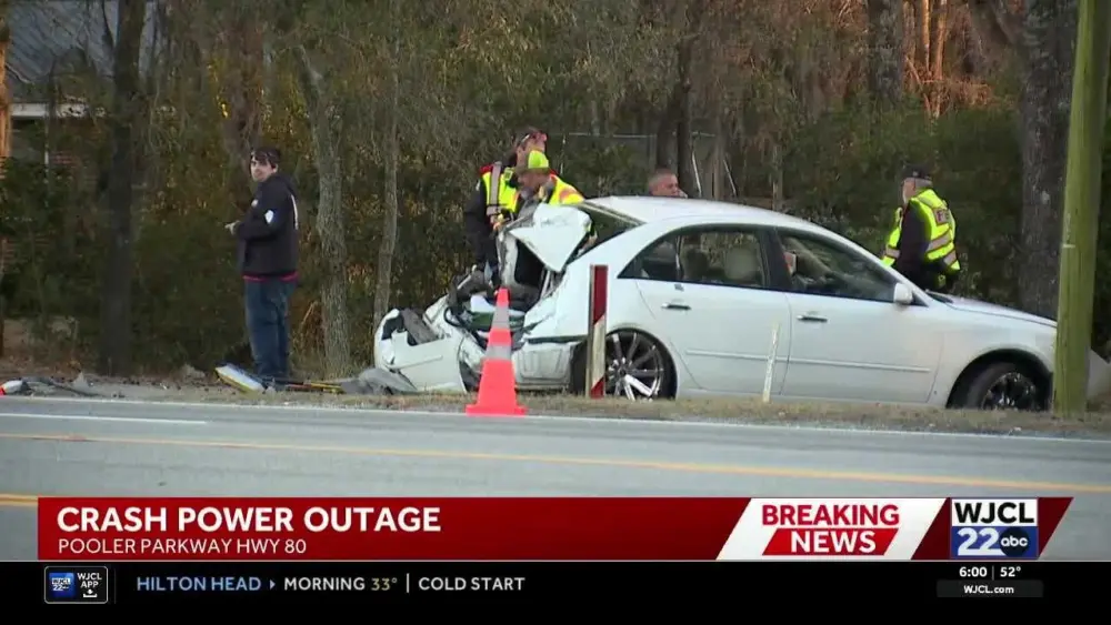 Bloomingdale crash knocks out power to hundreds along Highway 80