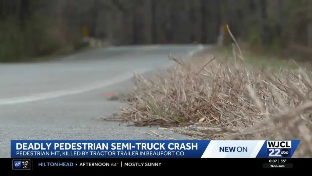 Tractor-trailer kills pedestrian in Beaufort County