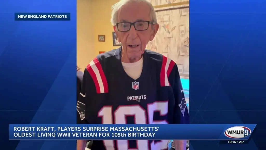 New England Patriots surprise Massachusetts' oldest WWII veteran on 105th birthday