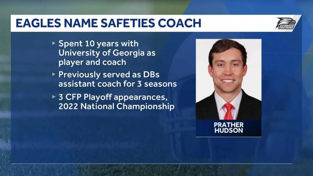 Prather Hudson named Georgia Southern safeties coach