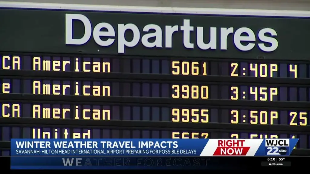 Nearly all flights delayed or canceled at Savannah Airport as winter storm disrupts travel