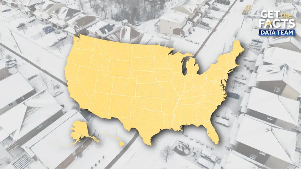 What counties are experiencing power outages in the US?