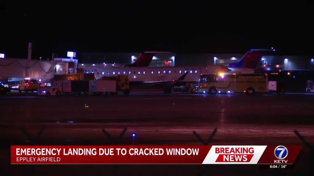 Airplane makes emergency landing in Nebraska due to cracked window