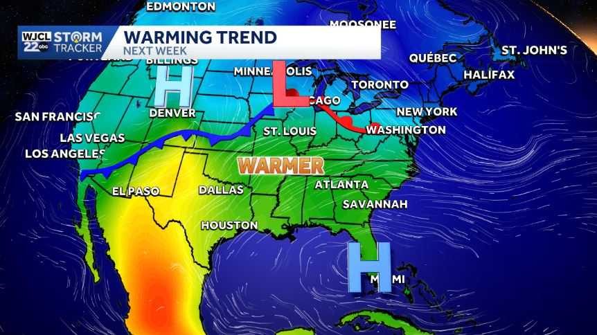 Warmer weather returns next week for Southeast Georgia and the ...