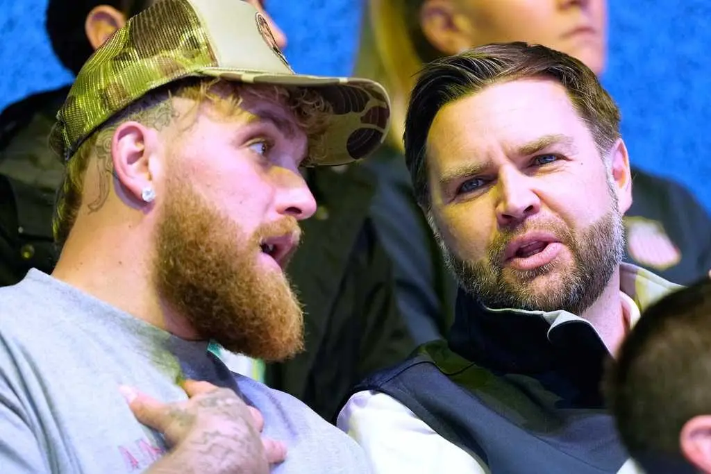 JD Vance and Jake Paul watch US women's hockey team together