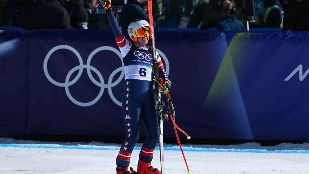 Breezy Johnson wins women's downhill for first US medal at Winter Olympics