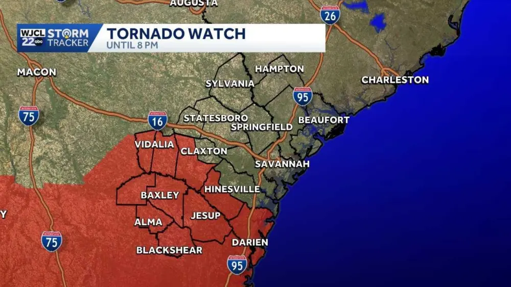 Tornado watches issued for multiple counties in Southeast Georgia