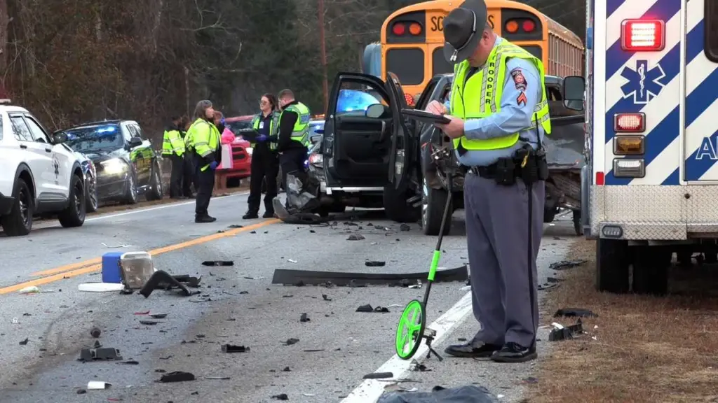 Trooper: 3 people taken to the hospital after Liberty County crash involving school bus