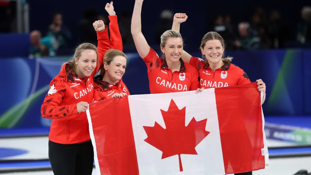 Top-ranked Canada beats US for bronze medal in women's curling at the Olympics